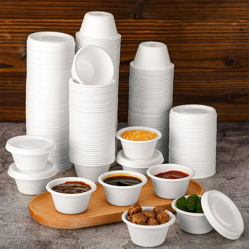 Portion Cups Bagasse Compostable - White (2000 ct)