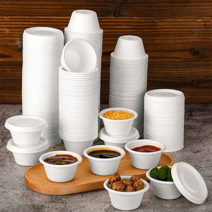 Portion Cups Bagasse Compostable - White (2000 ct)