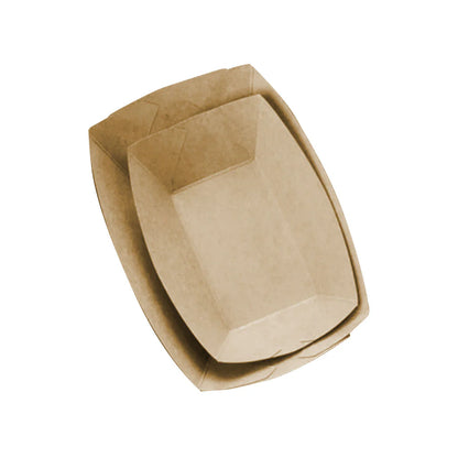 Kraft Boat Trays with PE Lining -  Brown Kraft Paper (2 sizes available)