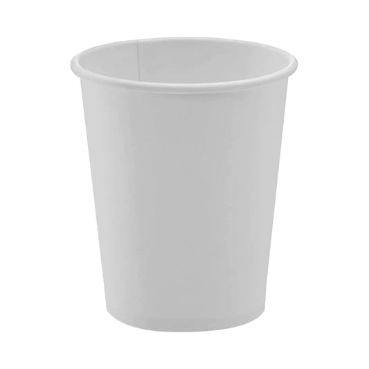 Single Wall Hot/Cold Compostable Paper Cups, Plain White 1000/Case