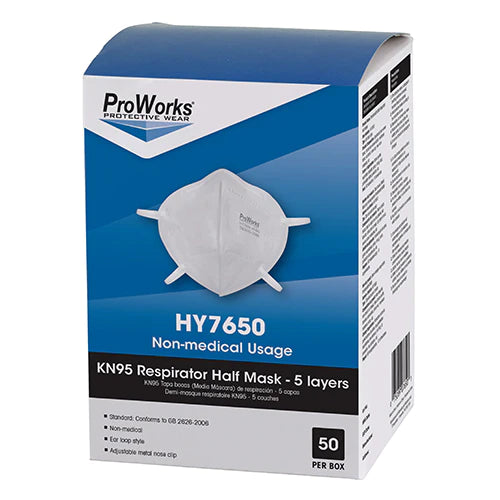 ProWorks KN95 Respirator Half Mask (50 masks a box) [FINAL SALE]