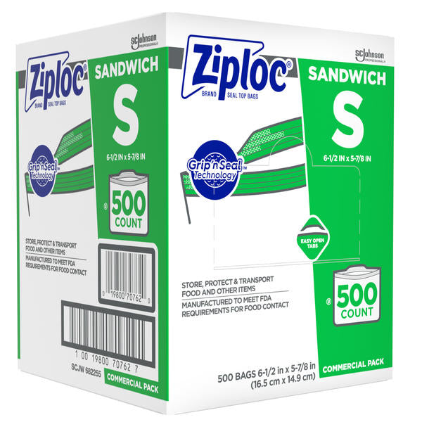SC Johnson Professional® Ziploc® Brand Sandwich Bags, 1mil, 500ct